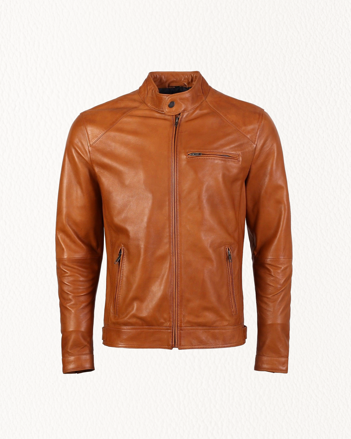 Veste en cuir marron pour homme