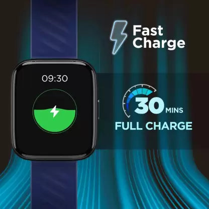 Nouvelle montre connectée BOAT Wave Pro avec écran HD de 1,69 pouce, capteur de température et mises à jour de cricket en direct (bracelet noir, taille unique)