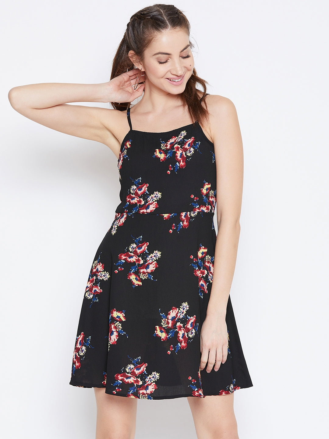 Floral Printed Fit & Flare Mini Dress