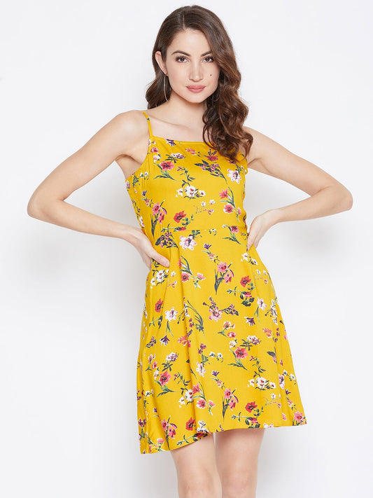 Floral Printed Fit & Flare Mini Dress